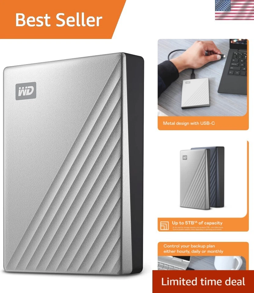 Stylish 1TB Portable External Hard Drive - AES Encryption for Secure Storage - Image 1 of 4