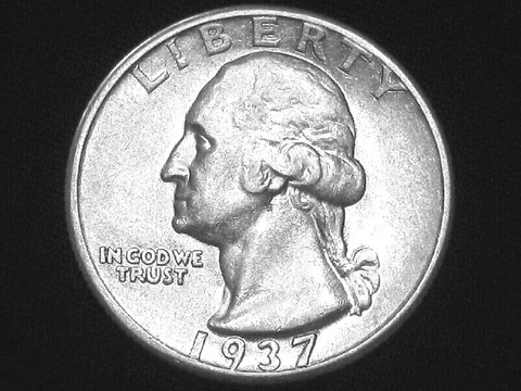 1937 Washington Quarter --- Almost Uncirculated Cover