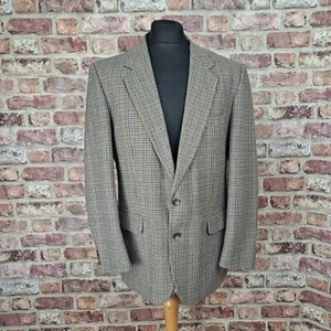 Kilmaine Jacket Blazer Mens 42 Tweed Beige Brown Houndstooth Wool Blend - Imagen 1 de 11