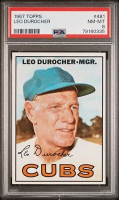 1967 Topps Leo Durocher #481 PSA 8 NEW LABEL VINTAGE BASEBALL - Image 1 of 2