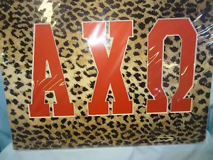ALPHA CHI OMEGA BILDERRAHMEN MATT **ROT & LEOPARD** SO HÜBSCH!! - Bild 1 von 3