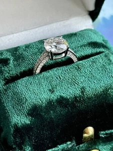 Diamond Ring MOISSANITE 4ct - 925 - Silver Size UK L & P - Picture 1 of 10