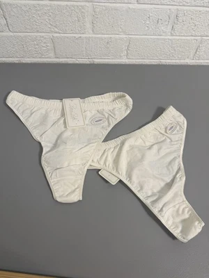 Vintage Lot of 2 Beige  Color Rene Rofe  Soft Cotton  Spandex Thong Size 9 New - Image 1 of 4