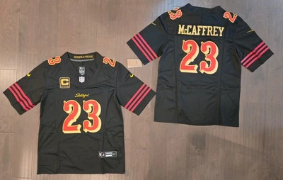 Christian McCaffrey #23 San Fran 49ers Stitched Black Rivalries Jersey w/C Patch - Image 1 of 3