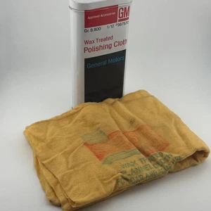 VINTAGE OEM GM GENERAL MOTORS WAX TREATED POLISHING CLOTH W CAN 987570 - Bild 1 von 3