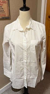 Camicia J Crew bianca ragazzo Oxford con bottoni manica lunga taglia 8 - Foto 1 di 3