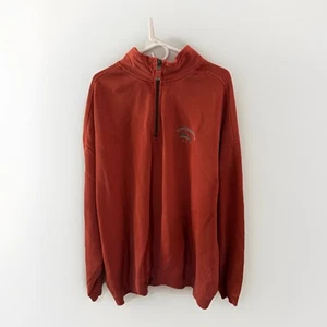 Tommy Bahama Relax 1/4 Zip Sweater Men Sz. XXXL Coral Orange Pullover Sweatshirt - Picture 1 of 4