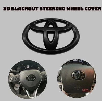 3D Blackout Steering Wheel Overlay Fits Tacoma Tundra Corolla Camry Highlander Foto 1 de 4