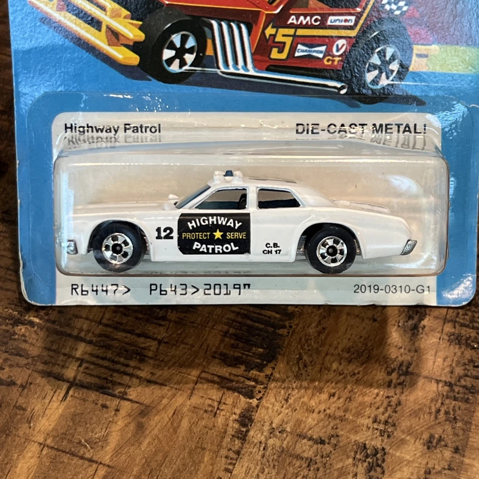 1980s Hot Wheels Highway Patrol White #2019 Mint On Card/ Card Has Wear - Image 1 of 4
