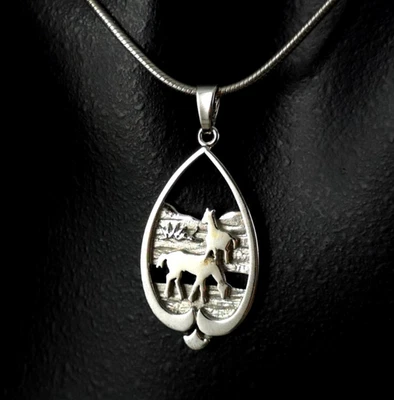 Anhänger Silber 925 Pferde durchbrochen filigran - zierlich & zauberhaft - Bild 1 von 4