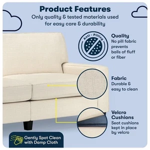 Serta Palisades 78" Track Arm Sofa with Removable Covers Buttercream - Picture 1 of 17