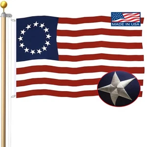 Embroidered Betsy Ross American US Flag 3x5 Outdoor-Made In USA 13 Star Colon... - Picture 1 of 7