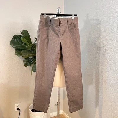Pantalones de trabajo de vestir marrón Banana Republic Jackson talla 8 para mujer Foto 1 de 4