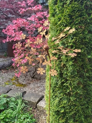 Rouille noble éolienne prairie fleurie moulin à vent jardin rouille prise de ... - Photo 1/4