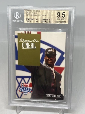 1992 Skybox Draft Picks #DP1 Shaquille O'Neal RC BGS 9.5 GEM MINT POP 154 ! - Image 1 of 4