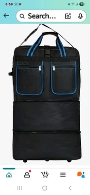 40" Wheel Bag  6 Wheels Spinner Tsa Lock Extra Lightweight Expandable Waterproof - Image 1 of 4