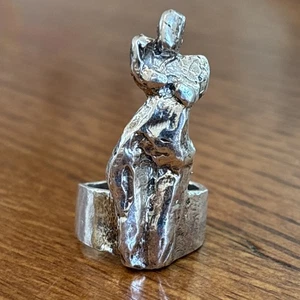 Jolanta Pawlak Fine Art Sterling Silber Ring Abstrakt Figural 18g Größe ~7 - Bild 1 von 13