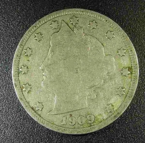 1909 US LIBERTY "V" NICKEL G #4 - Picture 1 of 2