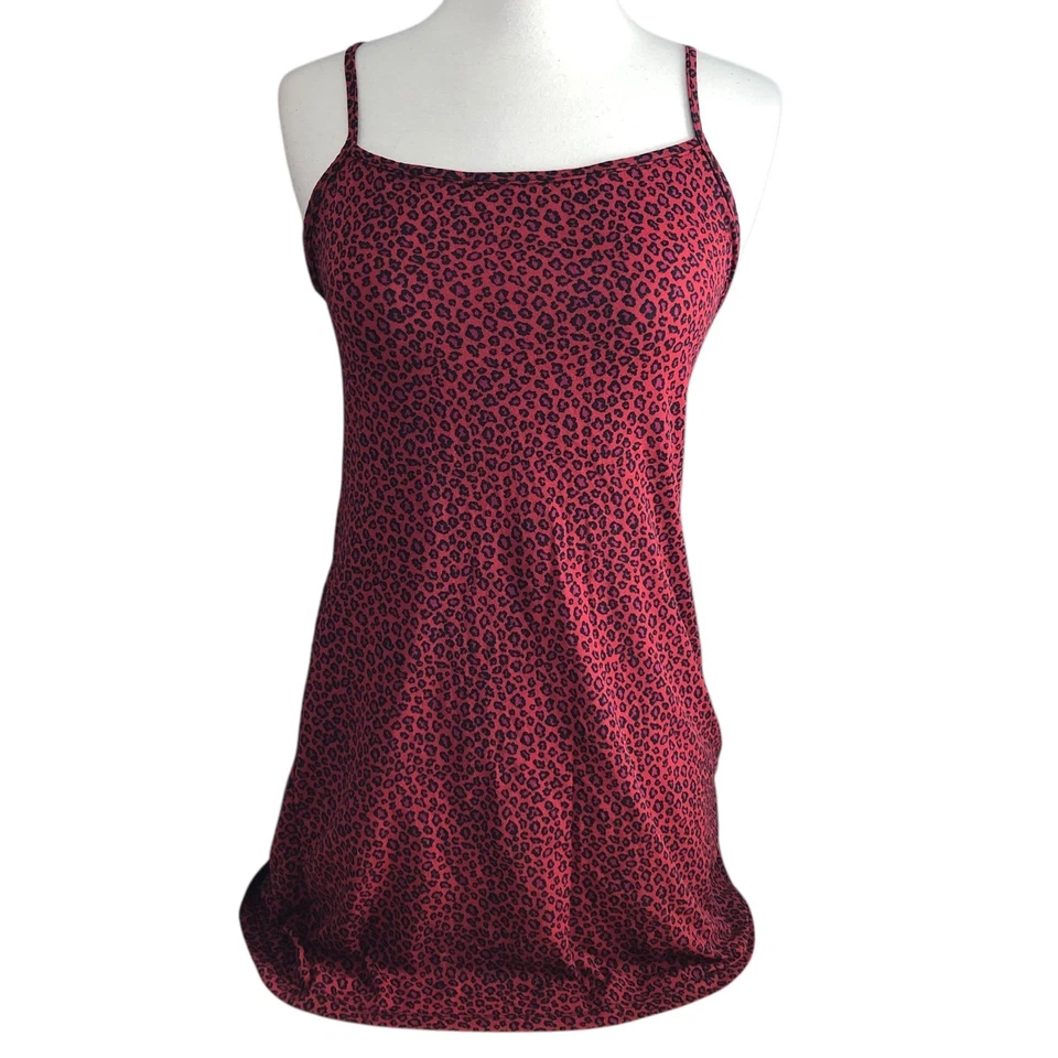 Camisón Cosabella para mujer Chemise grande estampado de leopardo rojo sin cordones hecho en Italia Foto 1 de 4