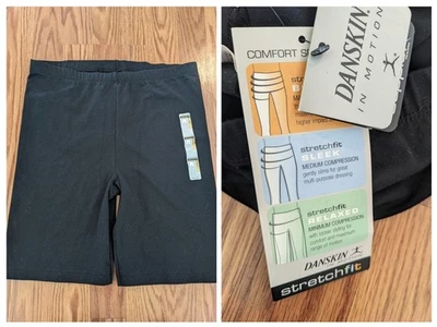 Vintage Danskin In Motion USA Bike Dance Aerobics Shorts High Rise Black L biker - Image 1 of 4