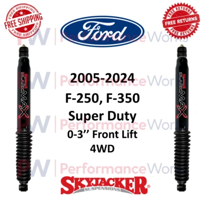 Skyjacker Black MAX Shock Pair 3'' Front Lift For 05-24 Ford F-250 F-350 SD 4WD - Image 1 of 4