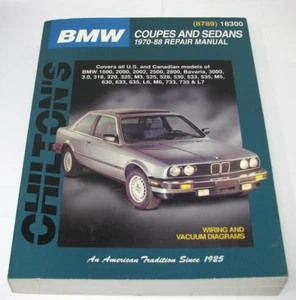 BMW SHOP MANUAL SERVICE REPAIR BOOK CHILTON WORKSHOP 1600 2800 GUIDE 1970-1988 - Imagen 1 de 6