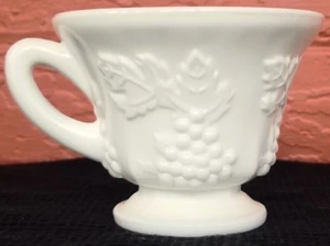 Bicchiere da latte Indiana Colony bianco raccolta uva 6 once piedi snack punch tazza - Foto 1 di 7