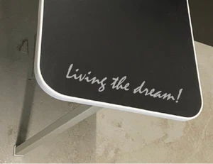 BLACK TABLE & GREY TRIM - LIVING THE DREAM LOGO - Caravan/Campervan/Motorhome - Picture 1 of 4