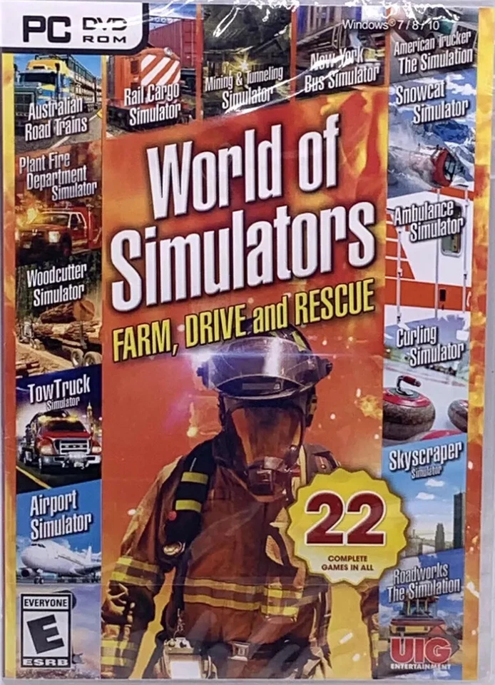 World Of Simulators Farm, Drive And Rescue 22 Complete PC Computer Games - Image 1 of 1