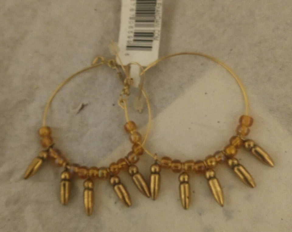 Pendientes de aro de espiga ámbar ALEX & ANI nuevos con etiquetas Foto 1 de 1