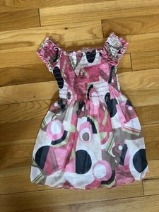 Les Tout Petits Girls Sz 4 Pink Smock Top Sleeveless Dress Cruise Resort Summer - Picture 1 of 5