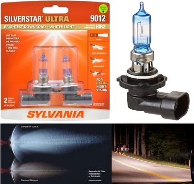 Sylvania SilverStar Ultra 9012 HIR2 55W Two Bulbs Head Light Low Beam Replace OE - Image 1 of 4