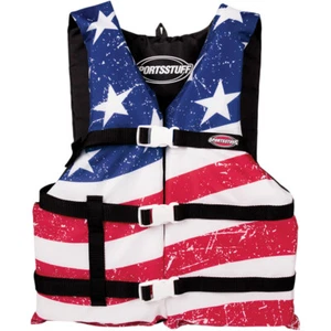Airhead Sports Stars & Stripes PFD Life Vest (Red / White / Blue) L - Picture 1 of 1