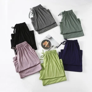 Women Wide Leg Palazzo Pants Modal Casual Trousers Pajamas Drawstring Loose Yoga - Picture 1 of 20