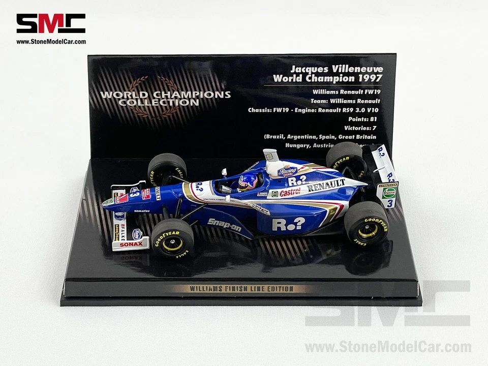Williams F1 FW19 #3 Jacques Villeneuve 1997 World Champion 1:43 MINICHAMPS - Image 1 of 4