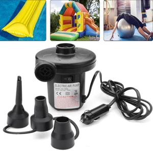 Electric Air Pump Inflator Deflate 3 Nozzles for Air Bed Mattress Boat Pool Toys - Picture 1 of 7