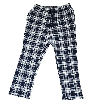 Pantalones para dormir Nautica para hombre grandes azules a cuadros con cordón suave polar Foto 1 de 4