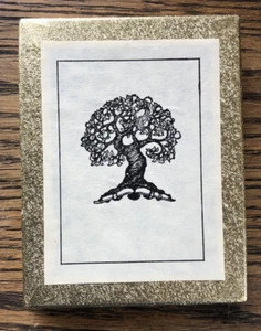 Schachtel mit 49 alten "Bücherbaum" gummierten Exlibris von Antioch Bookplate Company - Bild 1 von 4