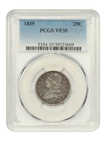 1835 25c PCGS VF35 Cover