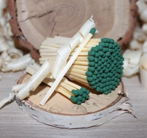 100pcs dark green tipped candle jar party weddings crafts refill matches. 3" - Picture 1 of 9