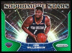 Panini Prizm Zion Williamson Sophmore Stars Green Prizm 2020-21 - Imagen 1 de 2