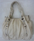 B. Makowsky Winter White Leather Handbag Purse  Shoulder Bag