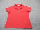 Nike Polo Shirt Womens Large Red Short Sleeve Golf Golfing Cotton Active *