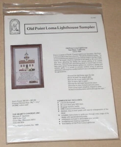 Heart's Content "Old Point Loma Lighthouse Sampler" Linen Cross Stitch Kit 19.5" - Picture 1 of 3