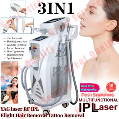 3IN1 OPT RF IPL Tätowierung& Haarentfernung ND YAG Laser Hautverjüngung Maschine - Bild 1 von 4