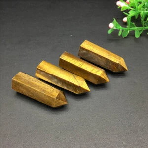 4-5cm Natural Tiger's Eye Stone Quartz Obelisk Crystal Point Wand Column Healing - Picture 1 of 12