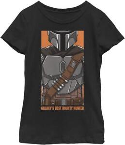 Star Wars Best Mandalorian Girls Short Sleeve Tee Shirt, Black, Large