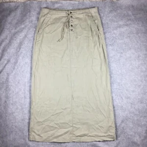 Eddie Bauer Calf Length Straight Drawstring Skirt w/ Pockets & Buttons Women's 6 - Picture 1 of 9