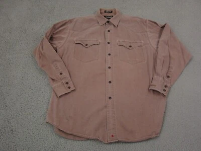 Resistol Shirt Adult Medium Red Brown Canvas Mens Western Rodeo Cowboy Snap - Image 1 of 4