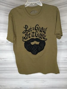 Red Camel Let It Grow Embossed Velvet Beard T Shirt Green Extra Large Men's - Picture 1 of 12
